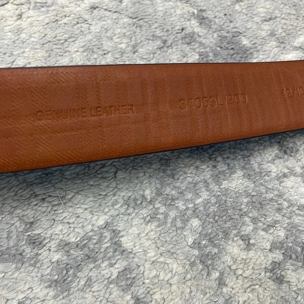 NWT Boconi Dark Brown Genuine Leather Belt Chrome Hardware Sz 42
